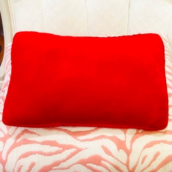 O9-Small Embroidered Christmas Pillow with Jingle Bell Musical Notes - Picture 4 of 6